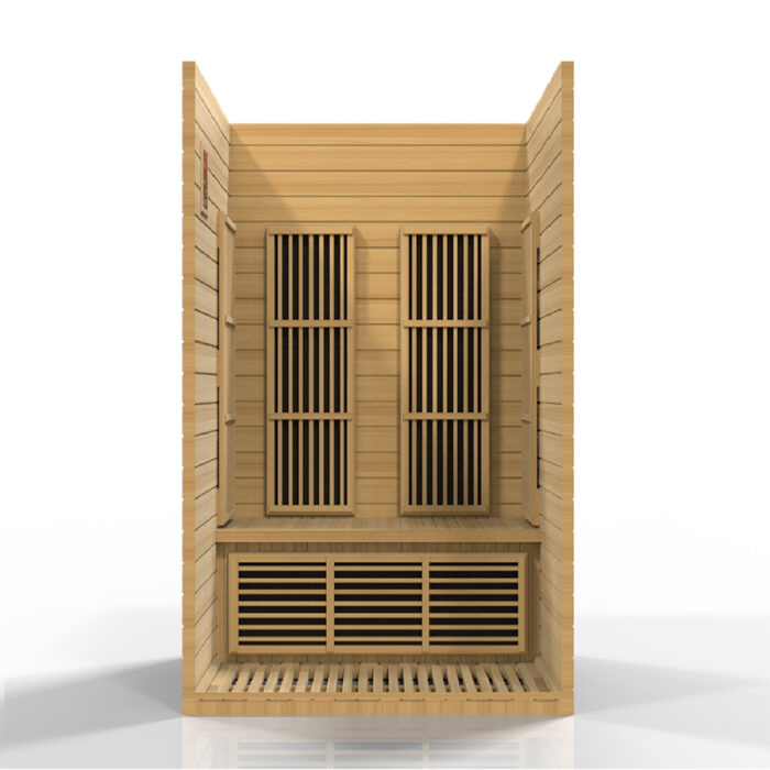 Affordable indoor infrared sauna with low EMF carbon heaters