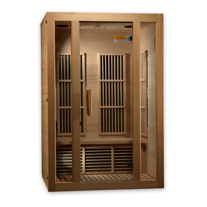 Compact affordable indoor infrared sauna with reflexology floor heater