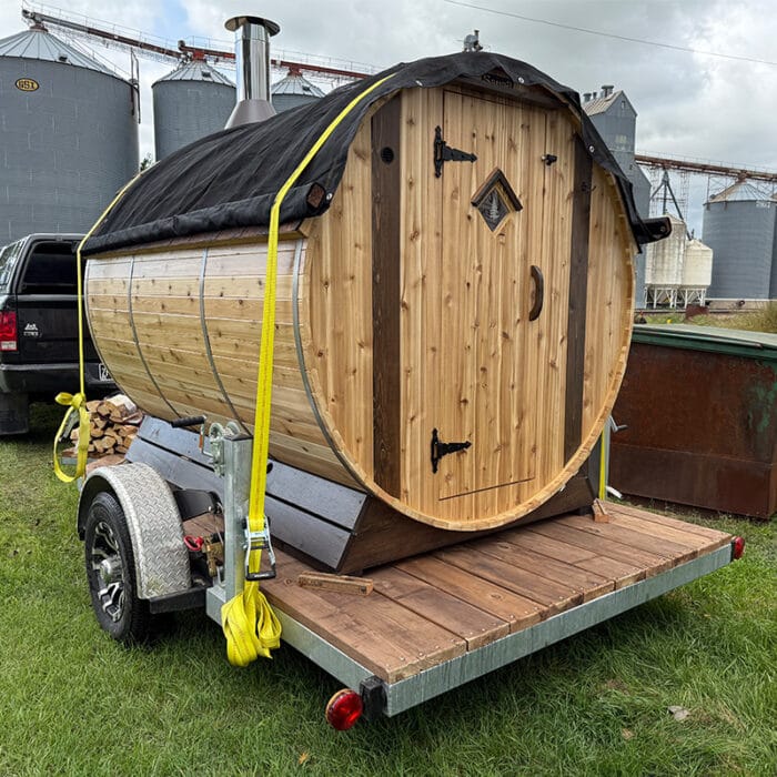 Trailblazer Mobile Sauna Package – Barrel Sauna on Trailer - Image 3