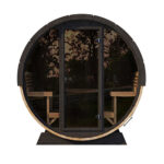6 Person Outdoor Home Sauna Barrel Kit | Sauna Life | Model EE8G | Glass Front - Image 2