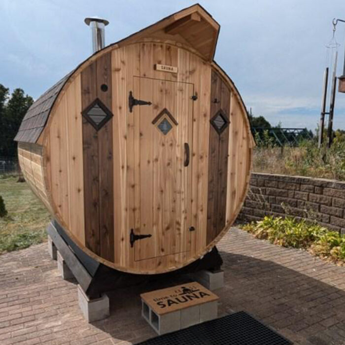 9-10 Person Cedar Barrel Sauna | 7' x 8' | Outdoor Steam Sauna - Image 6