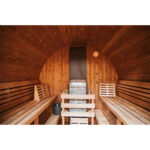 6 Person Outdoor Home Sauna Barrel Kit | Sauna Life | Model EE8G | Glass Front - Image 8