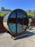 Interior view of SaunaLife EE6G benches and curved backrest design