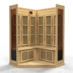 Canadian red cedar sauna with low EMF carbon heaters