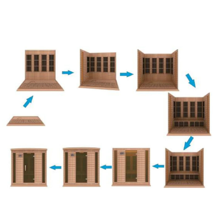 Maxxus 4 person cedar sauna with Canadian Red Cedar build