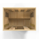 Family-friendly 4 person cedar sauna with low EMF heaters