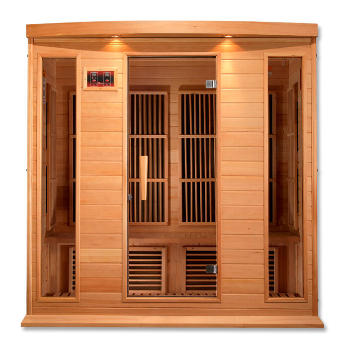 Cedar saunas interior with Bluetooth and MP3 sound system