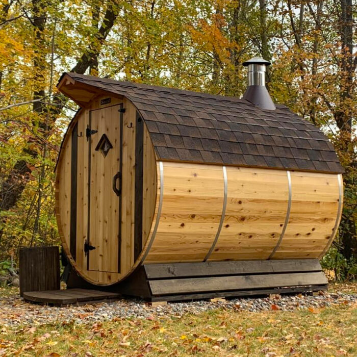 6 Person Cedar Barrel Sauna | 6' x 8' | Wood Fire Sauna - Image 2