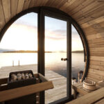 Close-up of thick Thermo-Spruce staves highlighting superior insulation