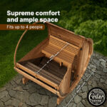 4 Person Barrel Sauna | Sauna Life | Model E7W | Rear Window - Image 8