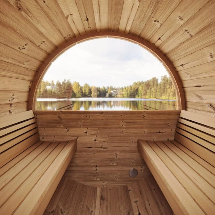 4 Person Barrel Sauna | Sauna Life | Model E7W | Rear Window - Image 6