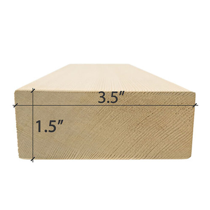 Premium clear cedar 2x4 board used for sauna benches and platforms