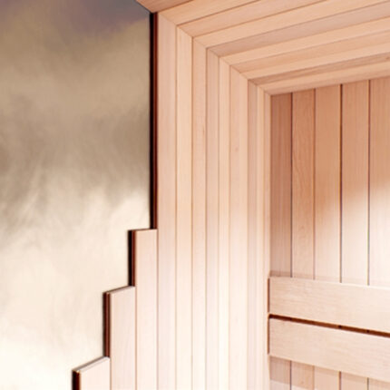 Ladder in a reflective silver room