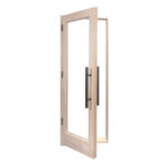 Modern wooden glass door with handle