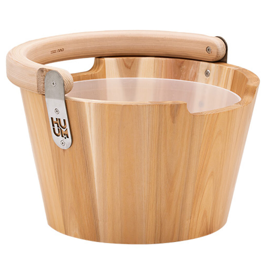 HUUM TASA Bucket | Sauna Bucket w/ Curved Handle | Natural - Cedar
