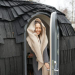 Smokesauna black interior finish inside a wood fired sauna