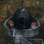 Handcrafted outdoor sauna construction process