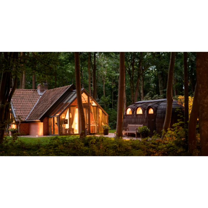 Wooden sauna exterior designed for outdoor use