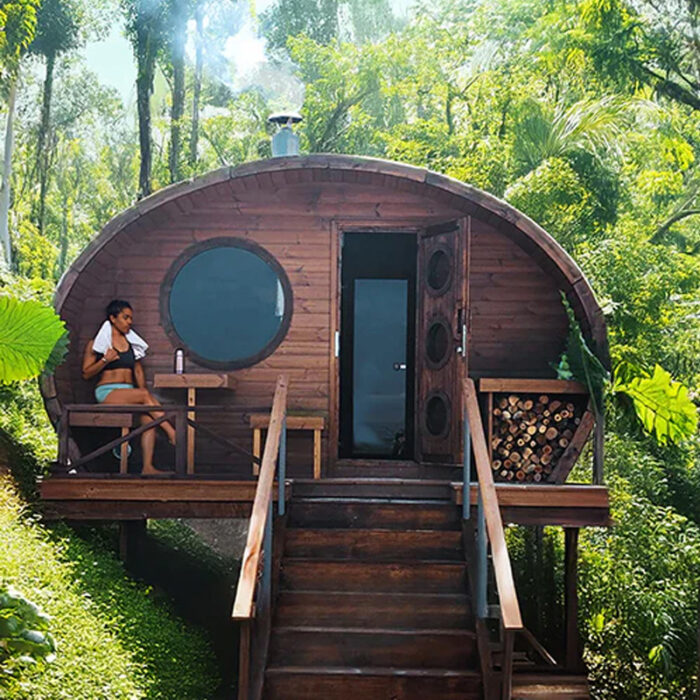 8 Person Hobbit Sauna Model G11 | Outdoor Pod Sauna Kit | Electric and Wood Fire Heating Options - Image 3