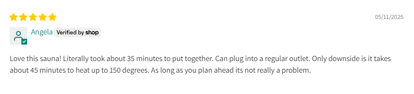 Venice sauna customer review 3