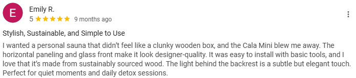 Customer review screenshot 3 for Auroom sauna