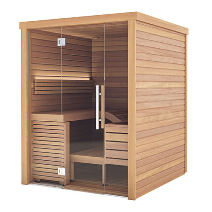 2 Person Indoor Modern Sauna | Auroom Baia Glass | Thermo-Aspen