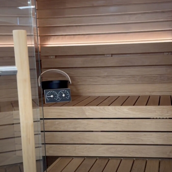 2 Person Luxury Indoor Sauna | Auroom Cala Glass | Aspen or Thermo-Aspen - Image 13