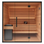 5 Person Mira L Spa-Grade Sauna | Glass Front Outdoor Cabin by Auroom | Black or Natural Finish - Image 3