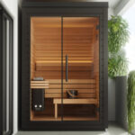 2 Person Outdoor Modern Sauna | Mira S by Auroom | Black or Natural Finish - Image 9