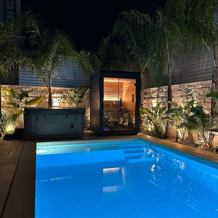 2 Person Outdoor Modern Sauna | Mira S by Auroom | Black or Natural Finish - Image 6