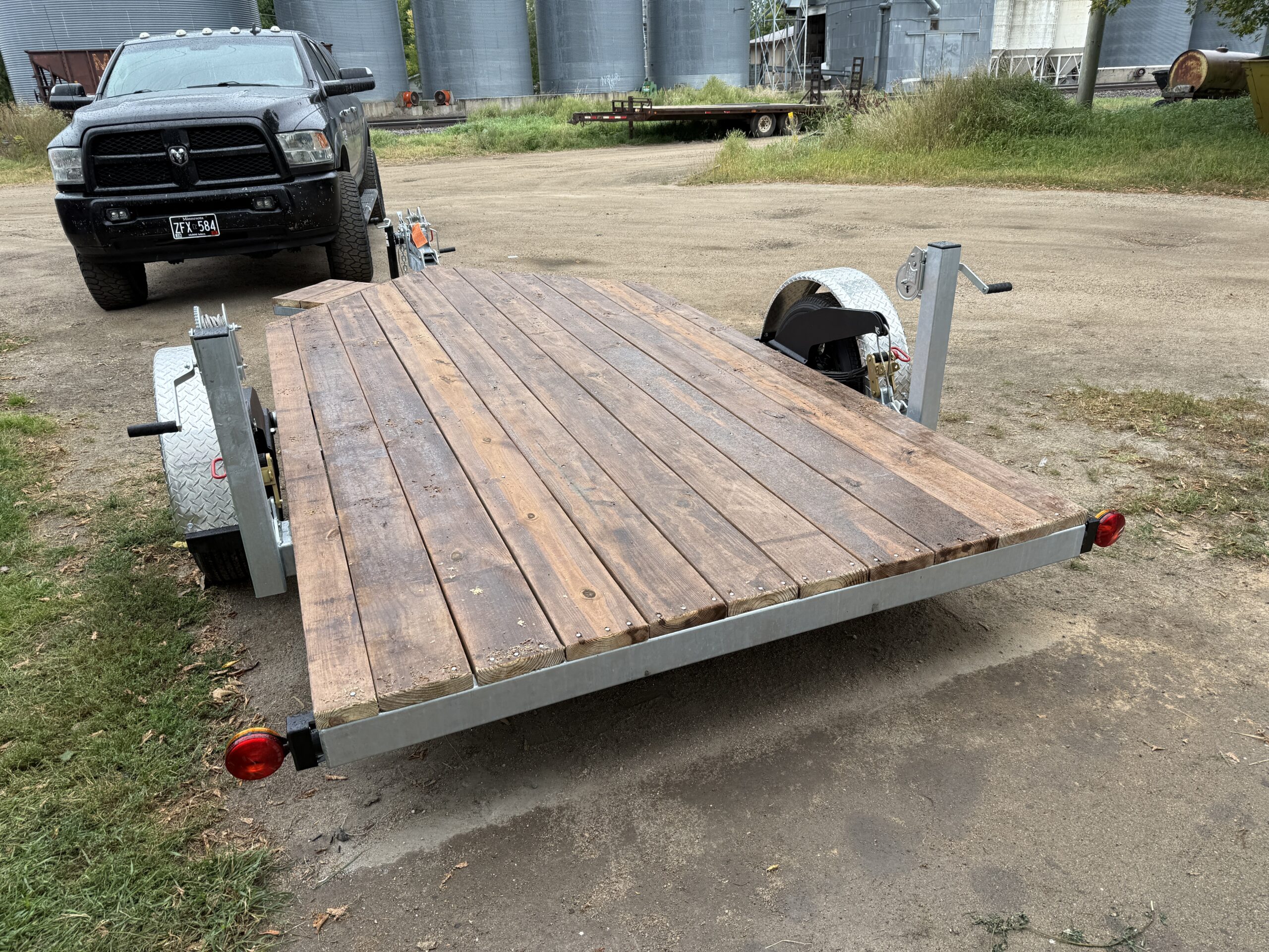 Trailer with complete cedar tone decking