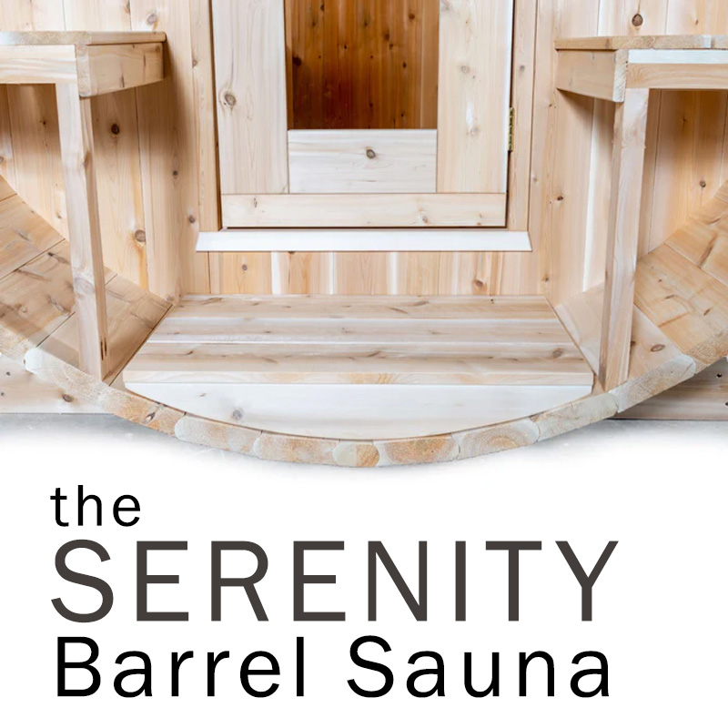 Serenity Cedar Barrel Sauna by Canadian Timber