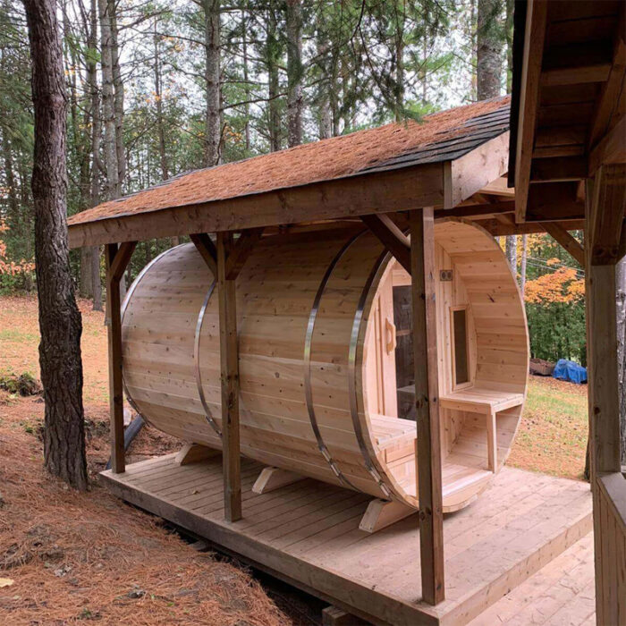 6 Person Barrel Sauna Kit | Tranquility Collection | Canadian Timber Cedar Sauna | 360 Cu. Ft. - Image 10