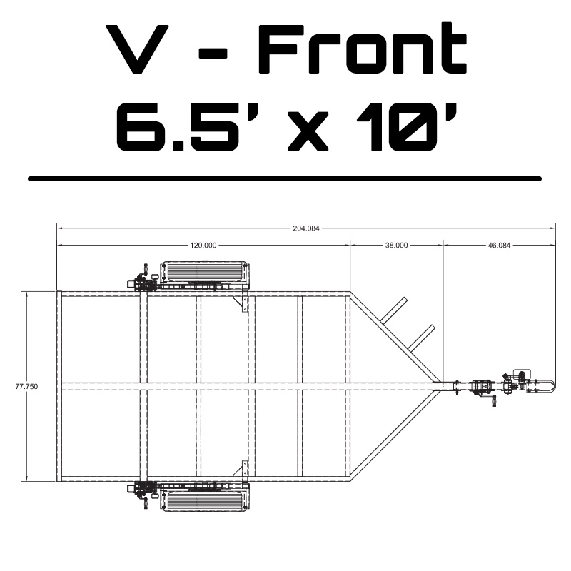 6.5' x 10' Crank-Down Trailer dimensions