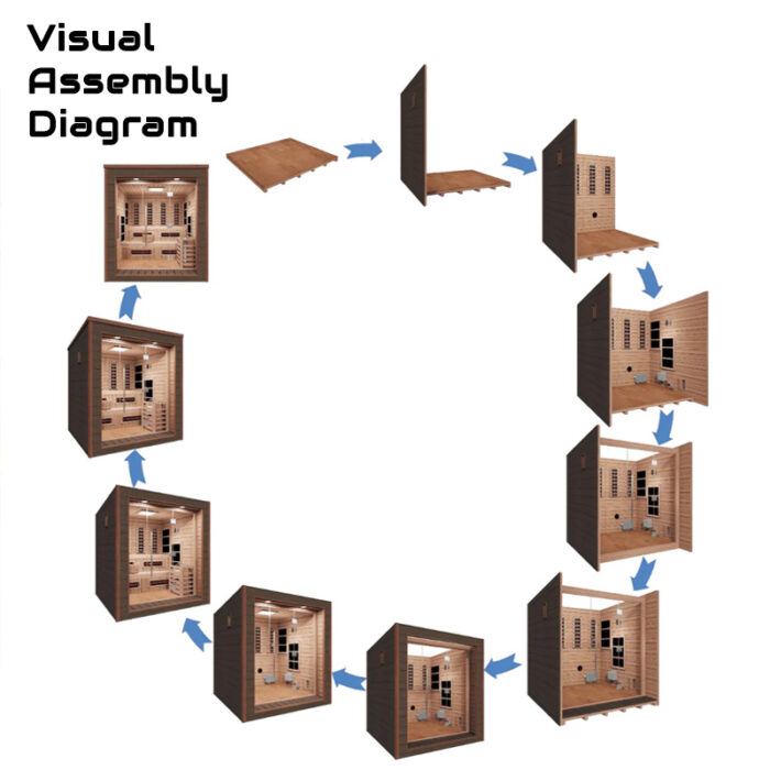 6-Person Outdoor Hybrid Sauna | Golden Design Karlstad Series | Outdoor Infrared Sauna - Image 9