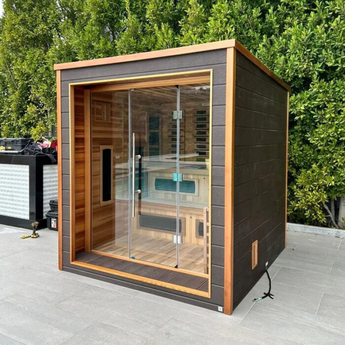 6-Person Outdoor Hybrid Sauna | Golden Design Karlstad Series | Outdoor Infrared Sauna - Image 5