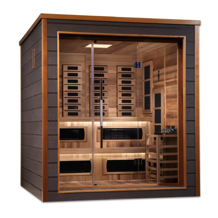 6-Person Outdoor Hybrid Sauna | Golden Design Karlstad Series | Outdoor Infrared Sauna - Image 3