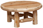 cedar log circle coffee table