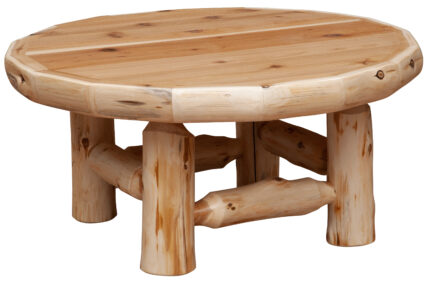 cedar log circle coffee table