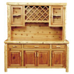 Cedar Log 75-inch Buffet & Hutch - with Wine Rack | Cedar Log Buffet Hutch