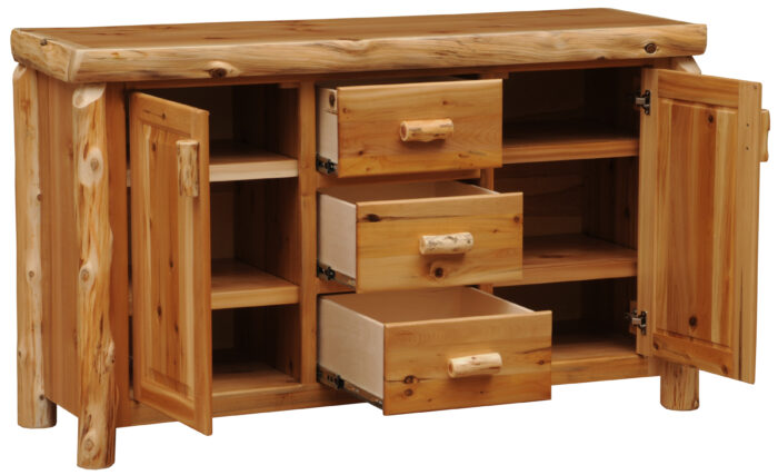 Cedar Log Sideboard | Cedar Log Buffet Hutch - Image 2