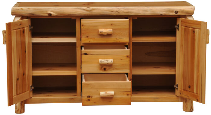 Cedar Log Sideboard | Cedar Log Buffet Hutch - Image 4