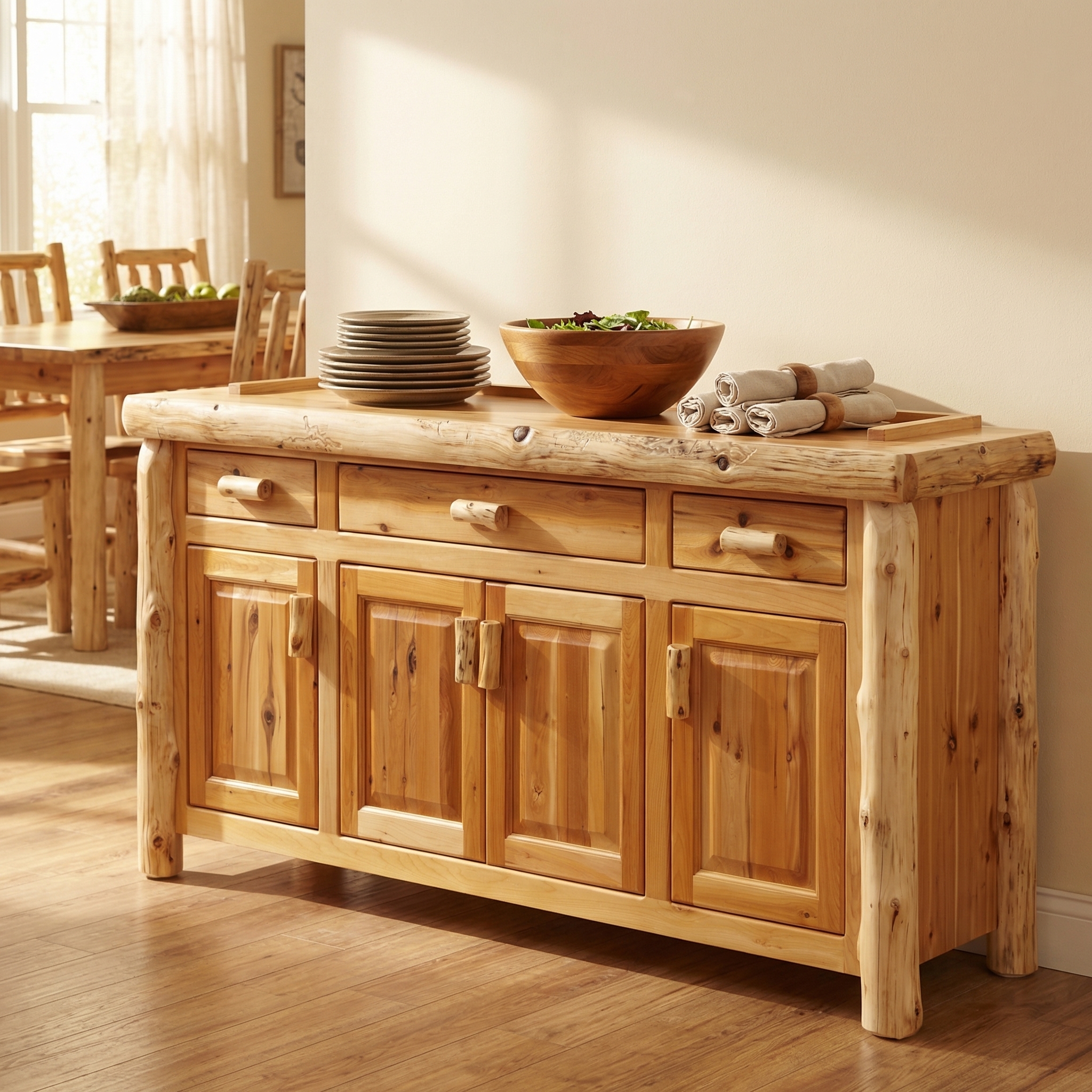 Cedar Log 75-inch Buffet handcrafted from northern white cedar