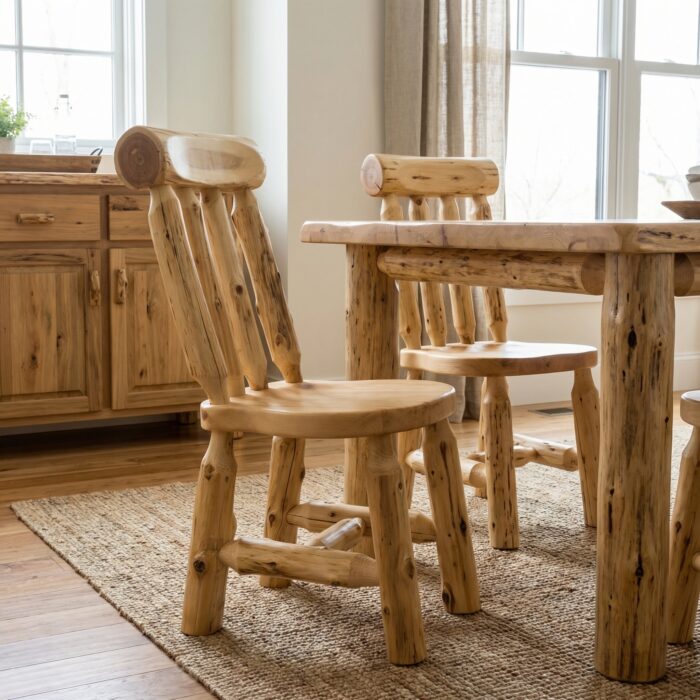 Cedar Bistro Lumberjack Side Chair | Cedar Log Dining Chair - Image 4
