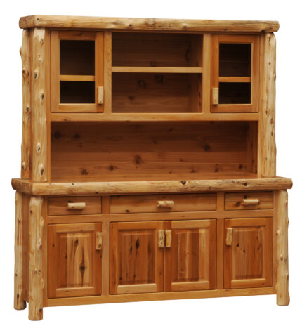 cedar log buffet hutch