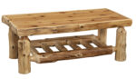 cedar log rectangle coffee table