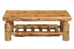 Cedar Log Rectangle Coffee Table | 3 Sizes - Image 2