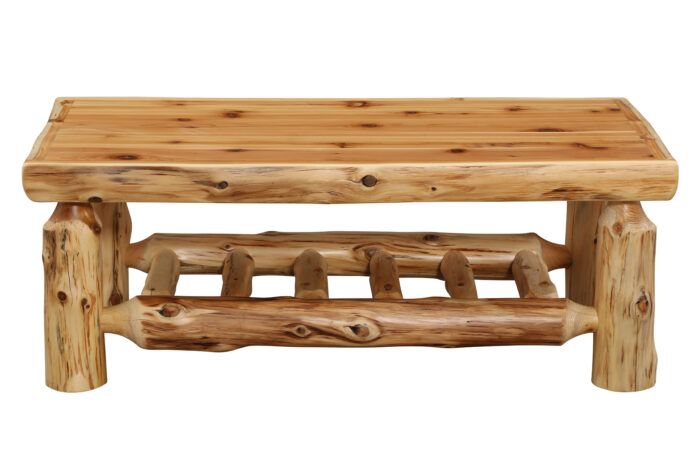 Cedar Log Rectangle Coffee Table | 3 Sizes - Image 2