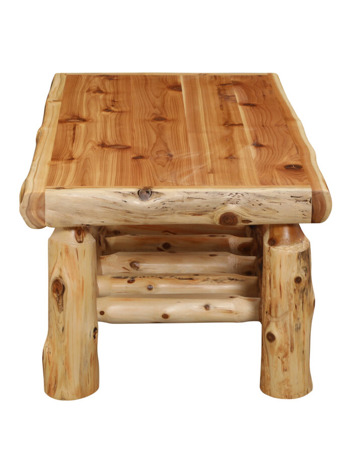 Cedar Log Rectangle Coffee Table | 3 Sizes - Image 3