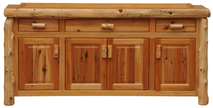 Cedar Log 75-inch Buffet | Handcrafted Rustic Dining Buffet - Image 3